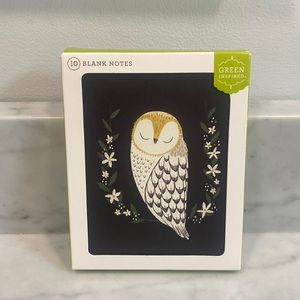 NWT Green Inspired - Blank Owl Cards with Matching Envelopes